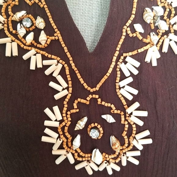 Beaded Beach Cover-Up, sz L - Picture 3 of 5